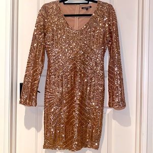 Gianni Binni long-sleeved sparkly dress